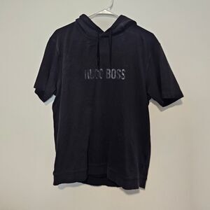 Black Hugo Boss Hoodie Tee Shirt lightweight